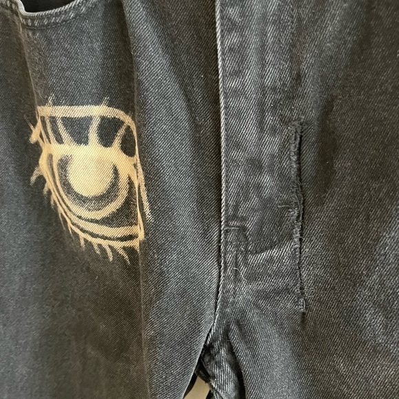 Vintage Nevada Black High Waisted Tapered Jeans with Eye detail - Picture 2 of 11